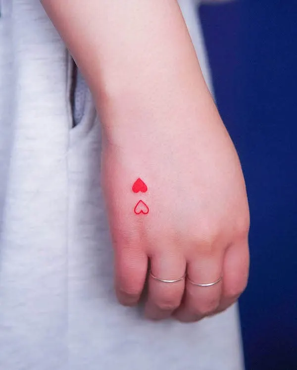 Little red heart tattoo  Tattoogridnet