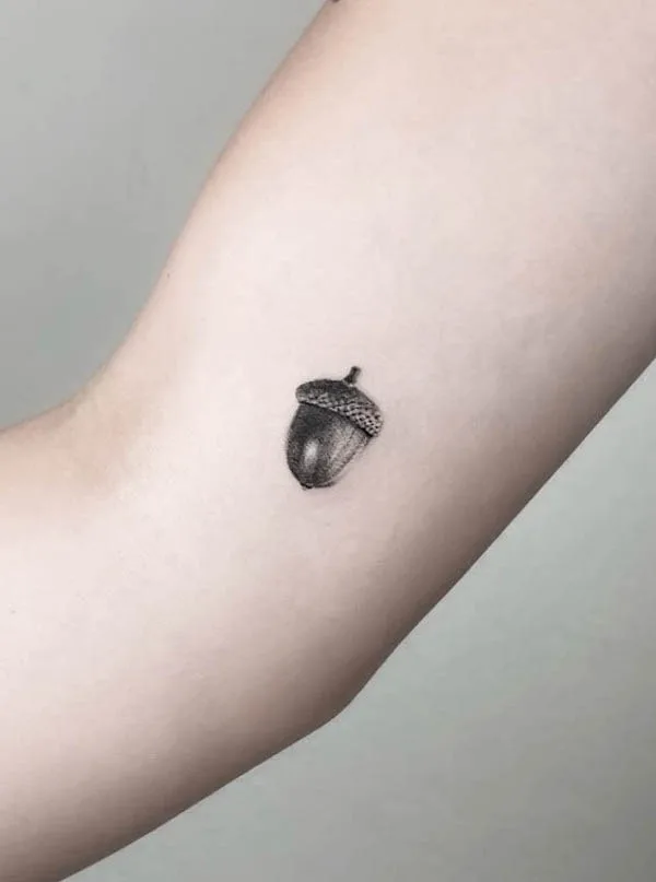Tiny chestnut tattoo by @camillapinzautitattoo