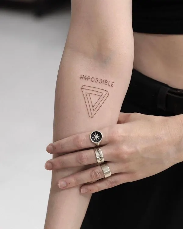 Triangle forearm tattoo by @akinomorii