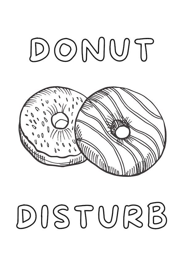 DONUT disturb funny donut saying coloring page