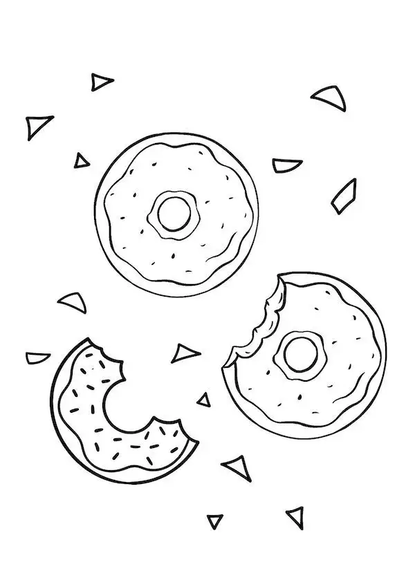 Simple donut coloring page for kids and beginners