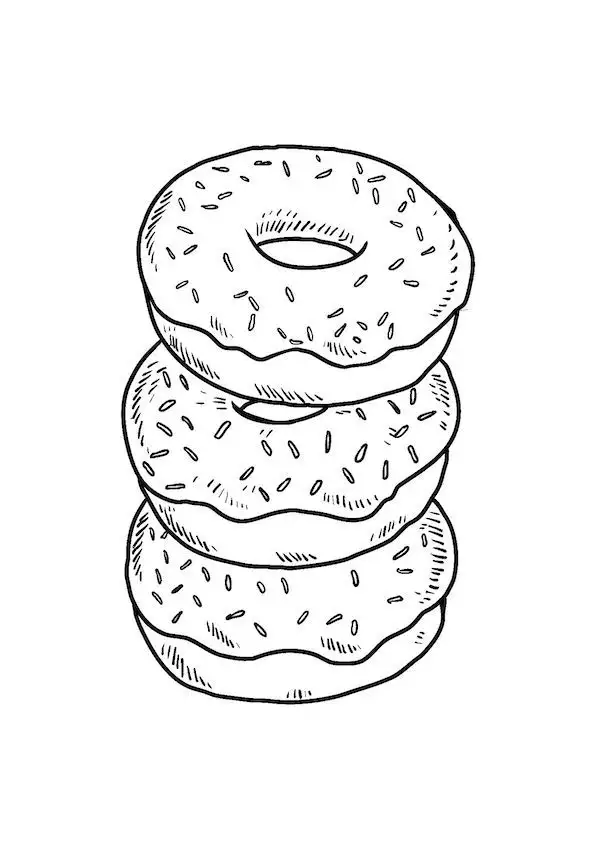 Triple donut coloring page