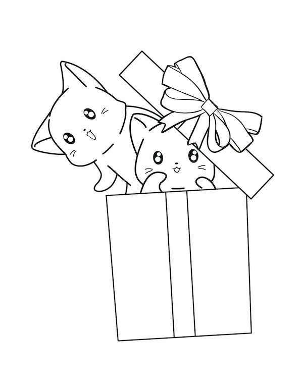 Best gift ever super cute cat coloring page