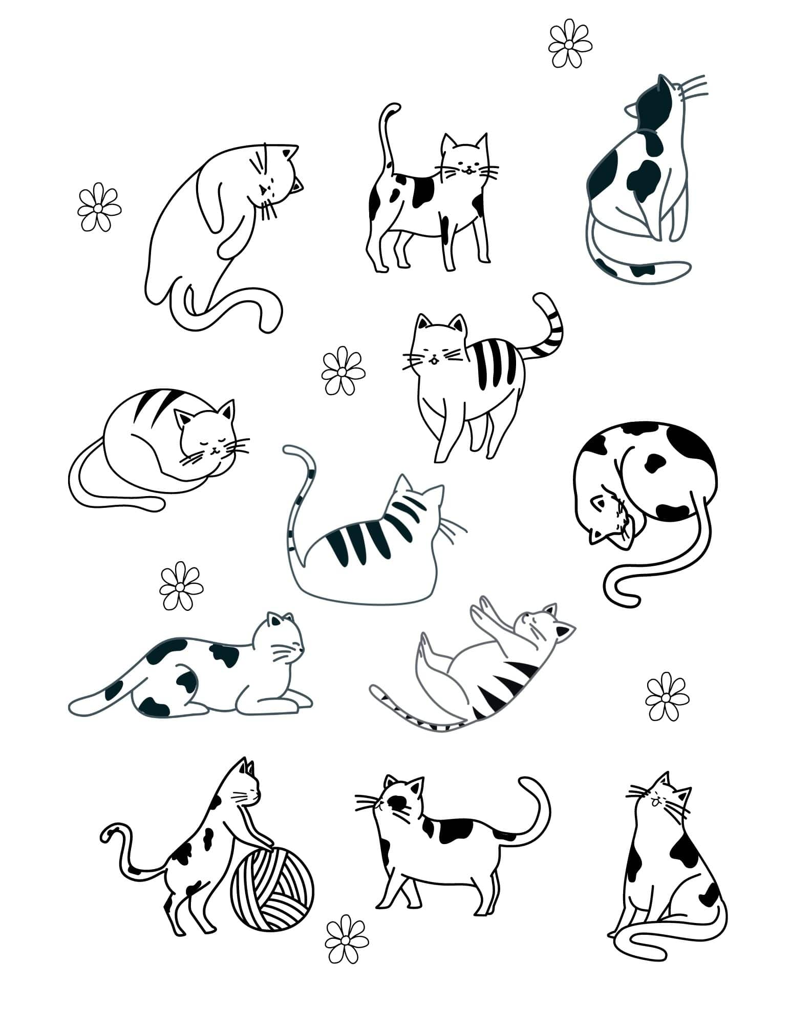 Cat Coloring Pages  Free Printable Kitten Coloring Sheets