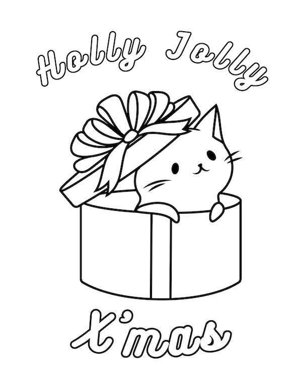 Holly Jolly - Christmas coloring page