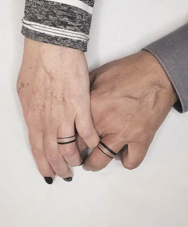 Simple wedding ring tattoos by @pitusink