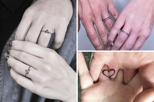 Update more than 74 husband wife ring tattoos latest