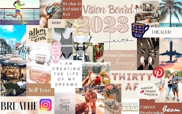 30th birthday vision board by @heybeamteam