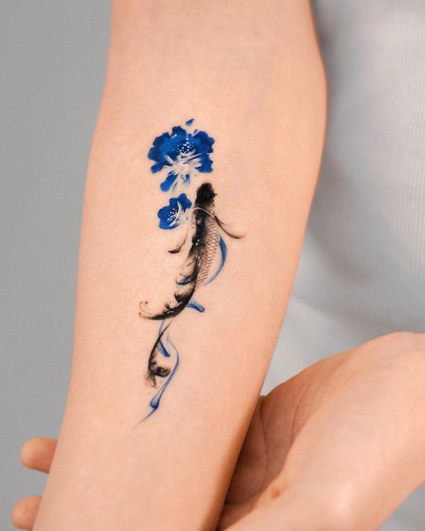 Daddy Jacks Tattoos  Tattoos  Nature Water  Realistic Koi Fish and Lotus  Flowers