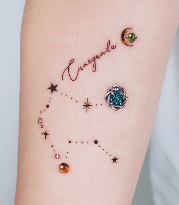 Hand poked constellation tattoo on the back.... - Official Tumblr page for  Tattoofilter for Men and Women