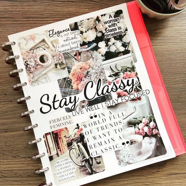 Girly floral themed vision board by @elyssanalan