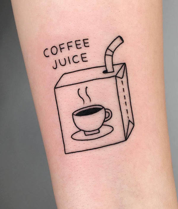 Ignorant style coffee tattoo by @nancydestroyer