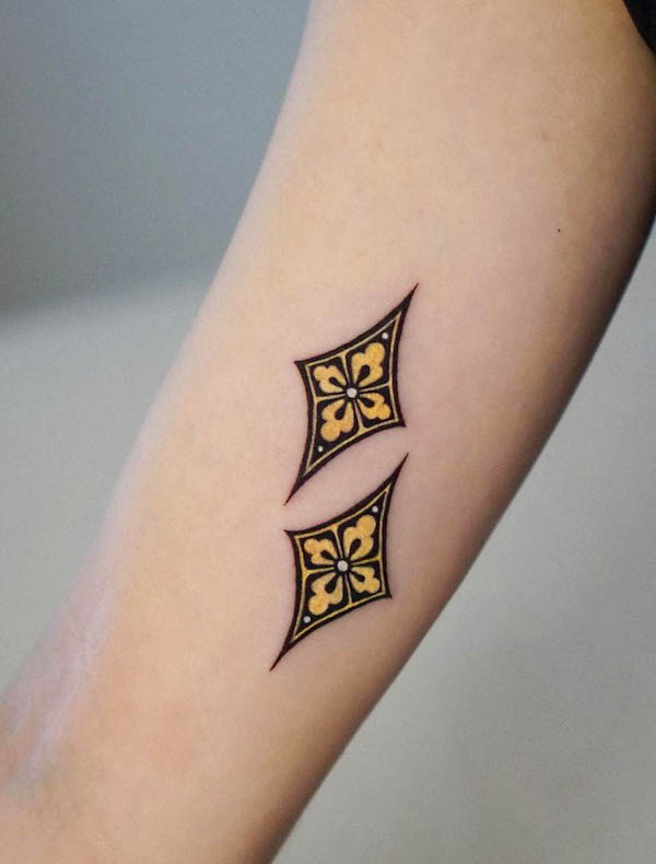Pattern star tattoo by @n.o.u.v.e.a.u