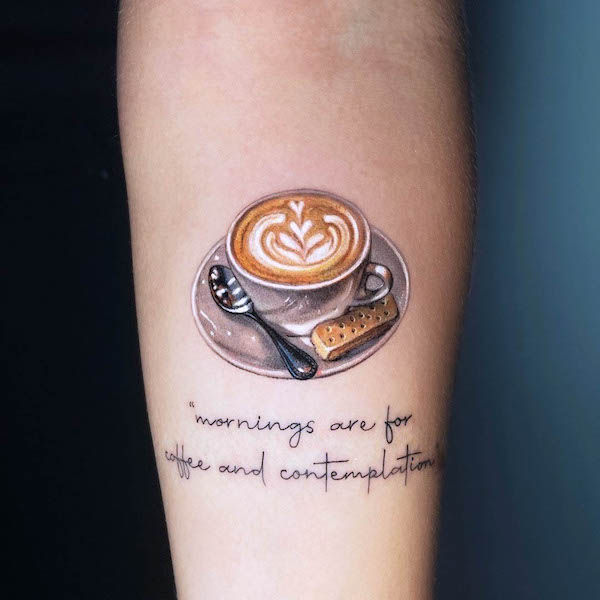 Realism coffee tattoo by @tattsha_