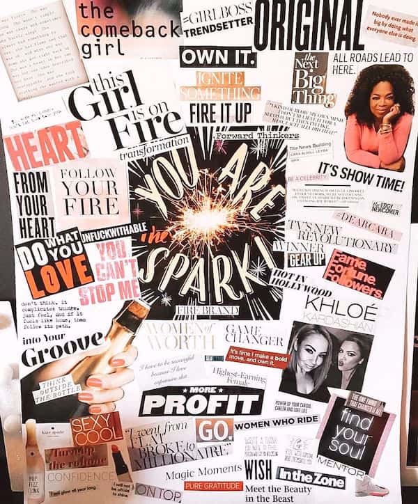 Sparkle vision board by @thechampagnediet