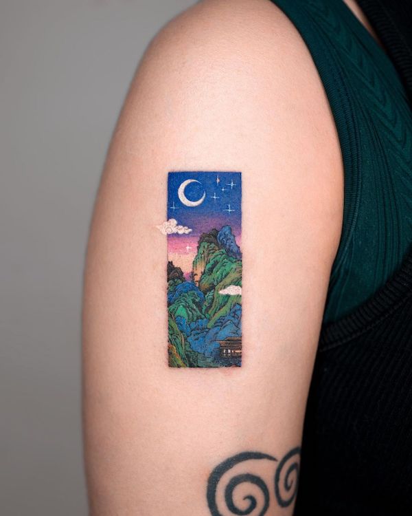 Starry sky tattoo by @tattooist_eq