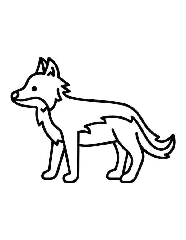 Tiny cute wolf coloring page