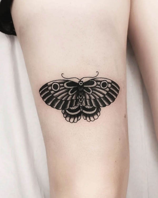 Minimalist Moth Tattoo Idea  BlackInk