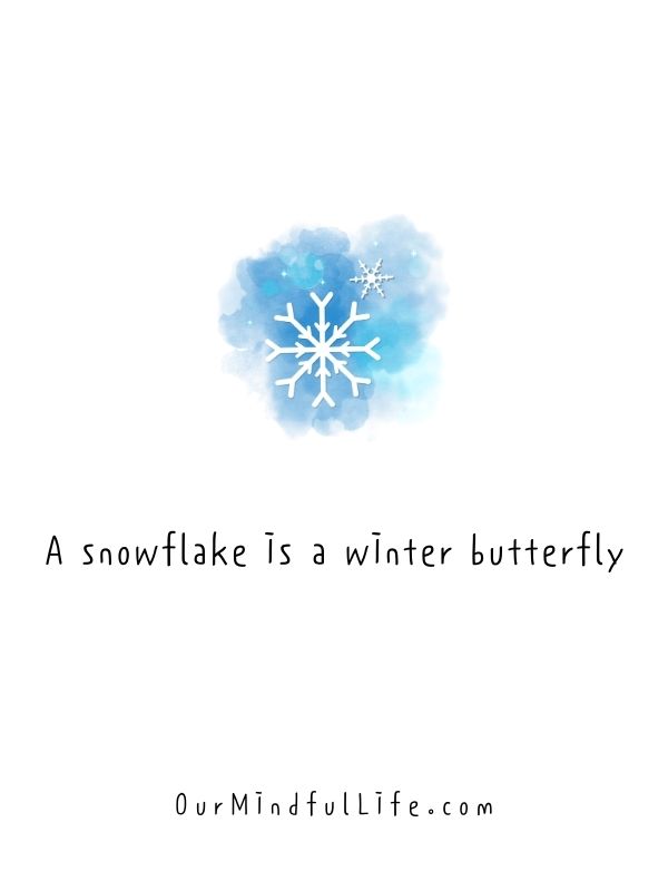 A snowflake is a winter butterfly - cute quotes about snow