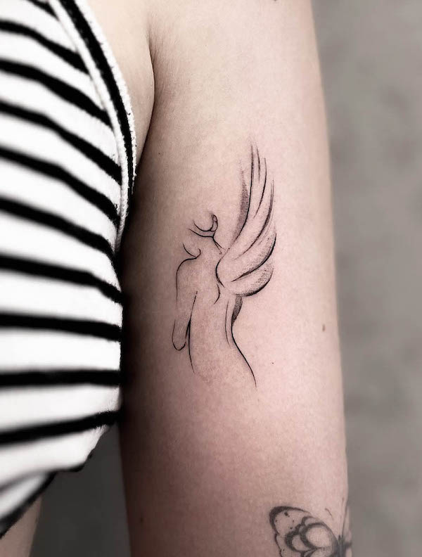 baby angels tattoos for women