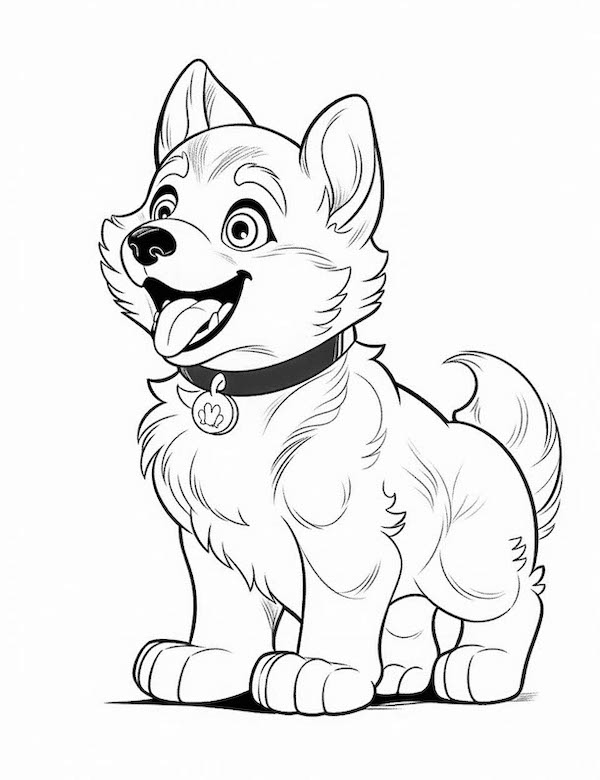 Adorable puppy coloring page for kids