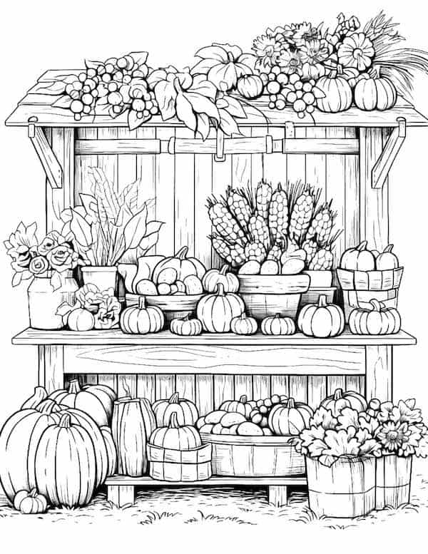 Autumn vibes - Thanksgiving coloring page