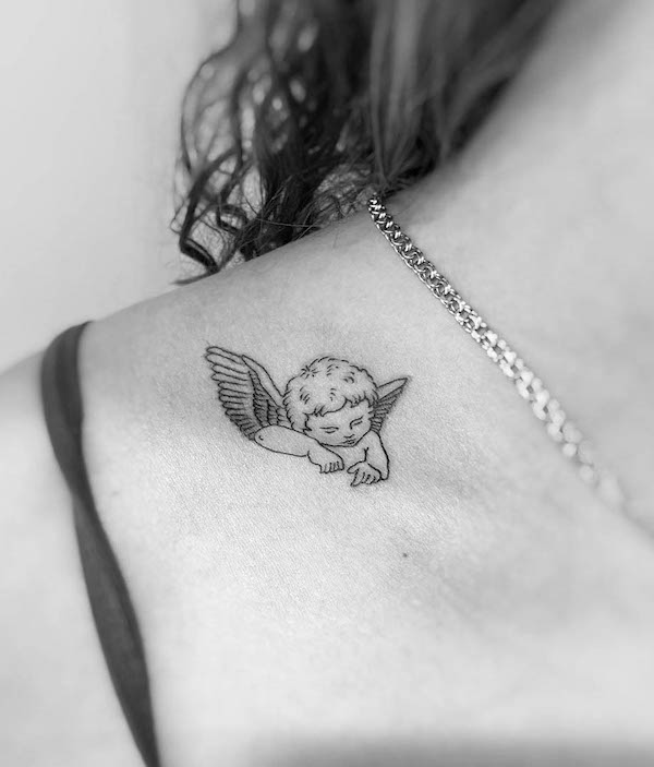 baby angels tattoos for women