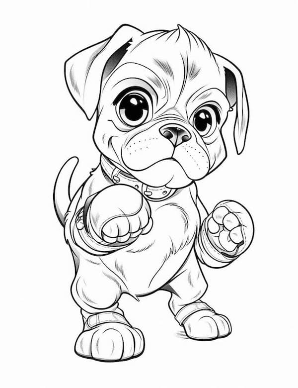 Cute baby boxer coloring page