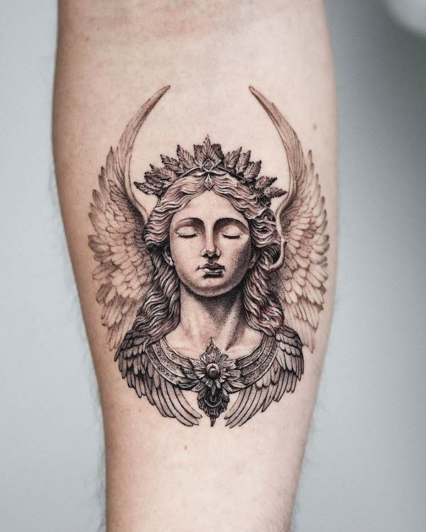 TIMELAPSE TATTOO - Angel forearm tattoo - YouTube