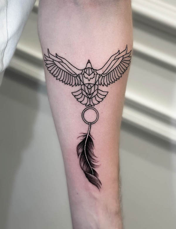 Quill Feather Pen Temporary Tattoo Sticker - OhMyTat