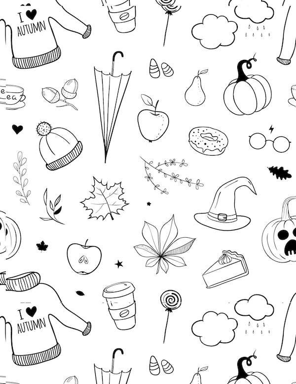 Fall pattern coloring page