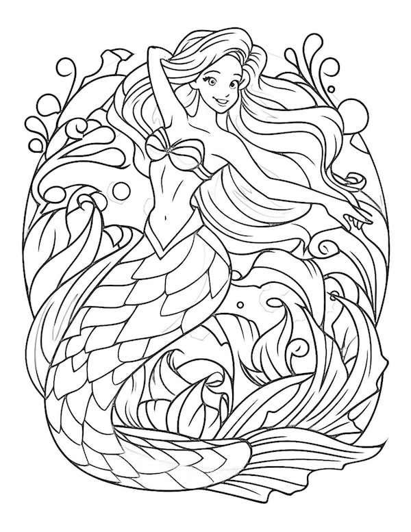 Free printable mermaid coloring page