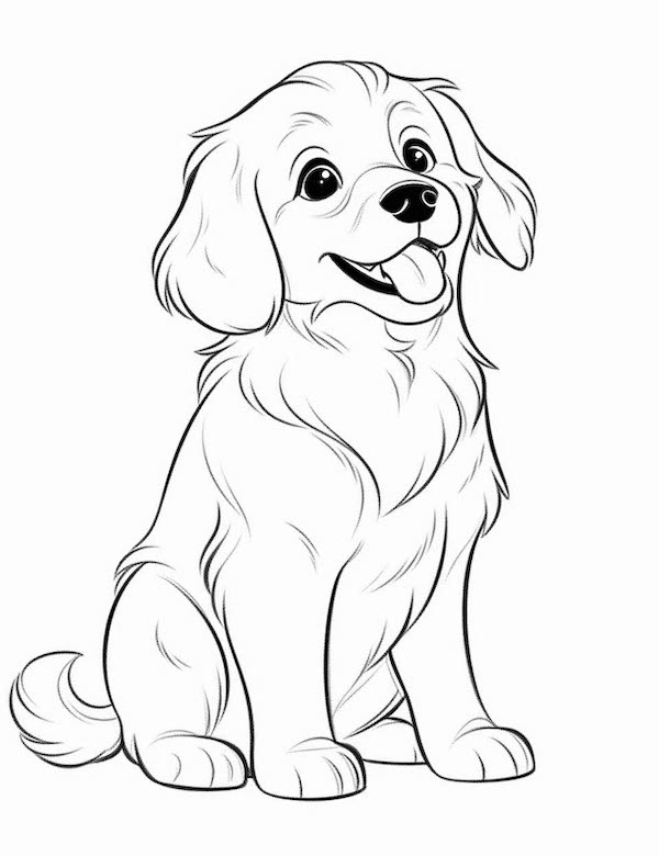 Golden retriever puppy coloring page