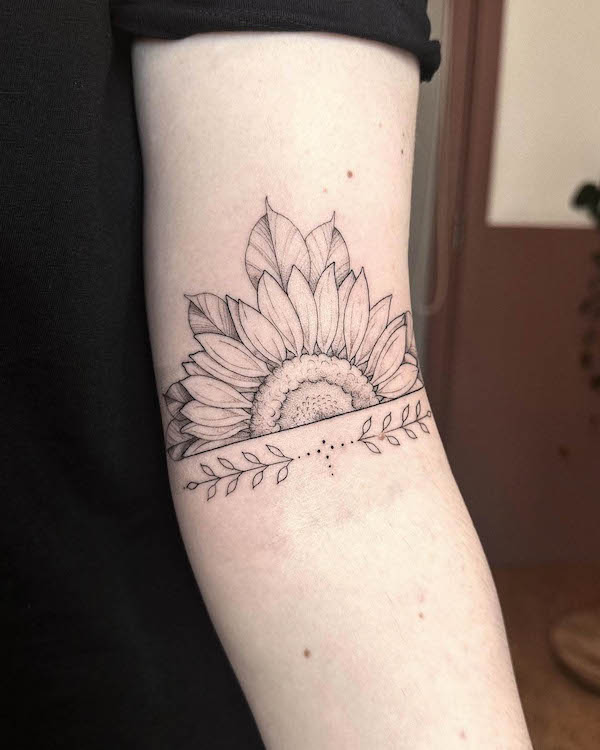 Little Tattoos — Sunflower temporary tattoo by Lena Fedchenko, BUY...