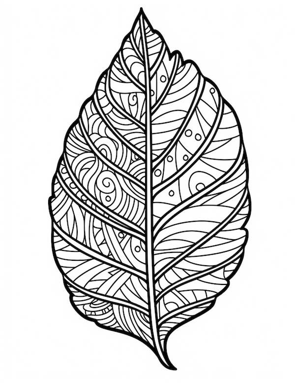 Leaf with intricate patterns