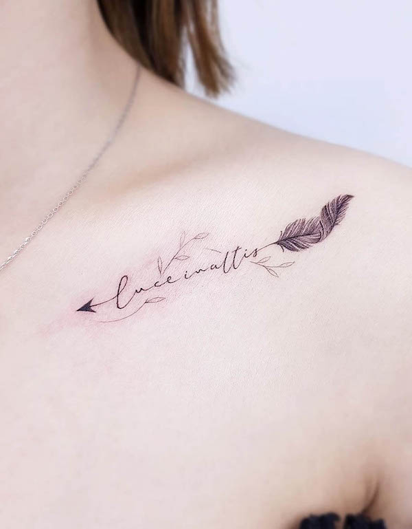 Lovely Feather Tattoo  Feather Simple Tattoos  Simple Tattoos  MomCanvas