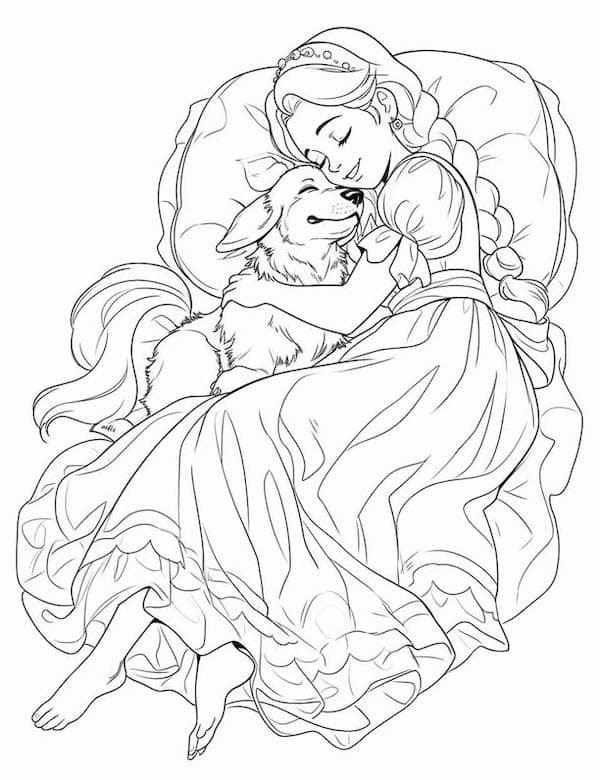 Princess taking a nap with her dog