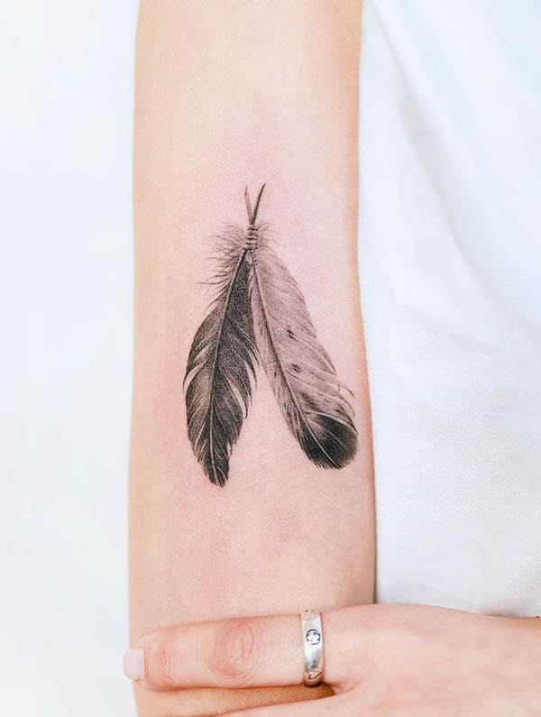 Bird Feather Tattoo Design PNG Image With Transparent Background  TOPpng