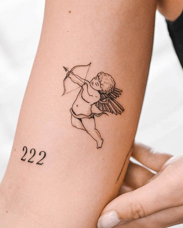 Cupid with Roses Temporary Tattoo | EasyTatt™