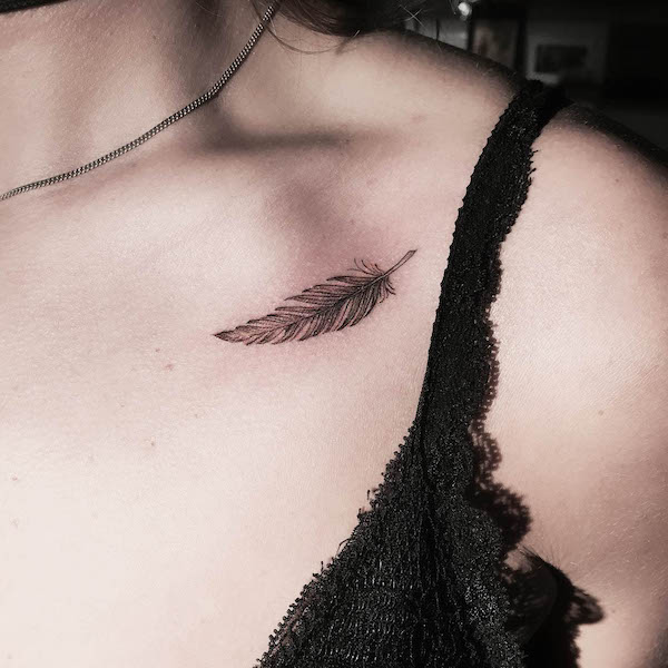 Tattly Temporary Tattoos Quail Feather Gold by Jen Mussari