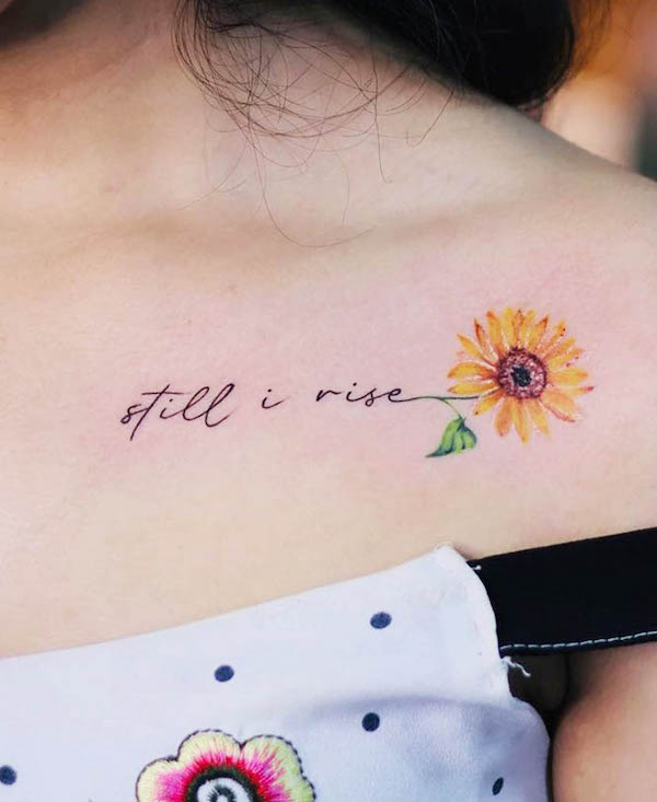 Still I rise_ meaningful sunflower tattoo by @addu_tattooz_nagpur