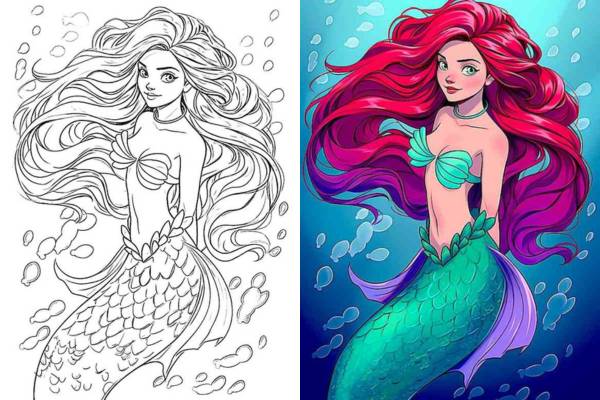 43 Mermaid Coloring Pages For Kids And Adults - Our Mindful Life