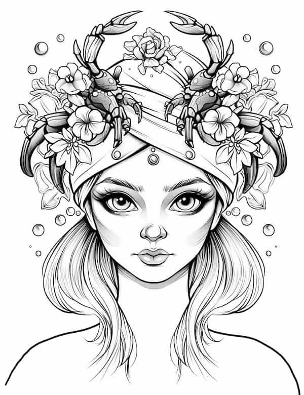 Cancer elf coloring page