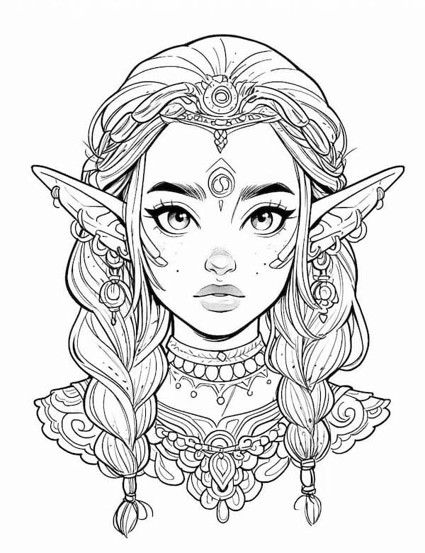 Leader of elf tribe coloring page