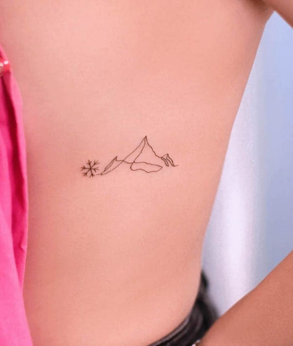 One-line mountain tattoo by @tattoo_berlin_vesna