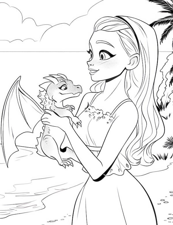 Barbie and her dragon