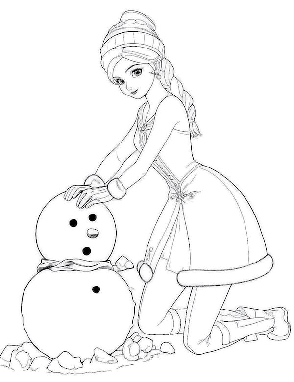 Barbie making snowman