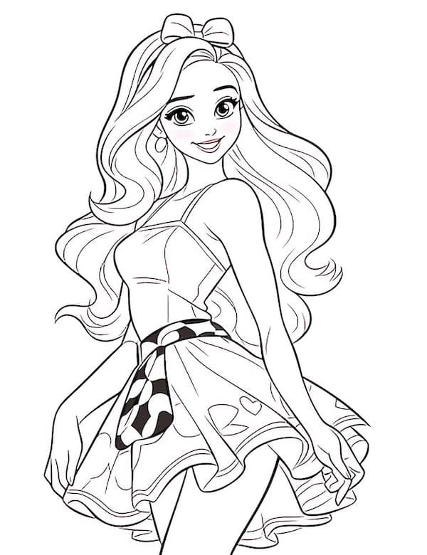 Disney Barbie princess coloring page