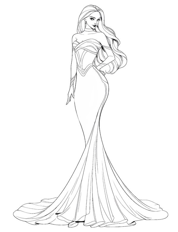 Elegant mermaid wedding dress