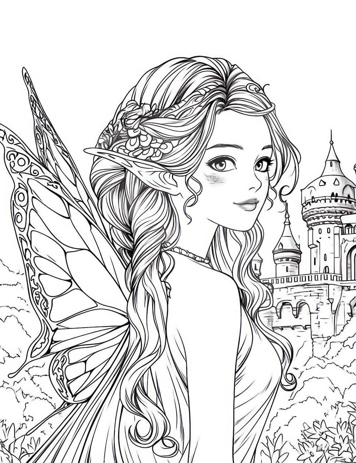 Printable Adult Fairy Coloring Pages
